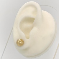 Boucles d'oreilles clous papillon JJ BRAVO en or jaune 14 carats, design classique sculpté, artisanat espagnol, écologiques et recyclées pour femme