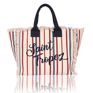 Bolsa de Lona Estampada Tyntra Los Ángeles con Cierre de Cremallera, Asas para Llevar al Hombro, Tamaño Grande, Bolsa de Playa con Detalles de Flecos - Product Image 3
