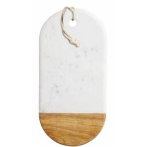 Modern White Marble and Wood Cheese <b>Board</b> Charcuterie Platter with Hanging Loop Decorative <b>Pastry</b> & Chopping <b>Board</b> for Kitchen - Product Image 1