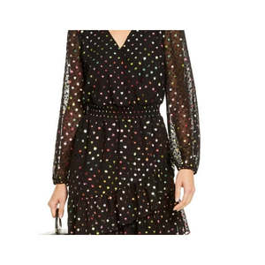 Mini abito da donna INC International Concepts in chiffon jacquard arcobaleno nero, taglia media - Product Image 2