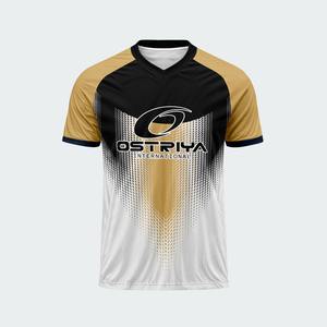 Maillot de football tendance respirant à col en V pour adultes, vêtements de sport personnalisés avec impression de nom en couleur unie, haute qualité - Product Image 3