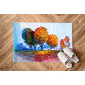 Alfombras con estampado de árboles coloridos, alfombra de otoño, alfombra con diseño de paisaje, alfombra impresa, alfombra suave no tejida - Product Image 5