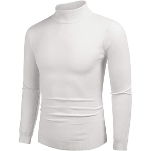 Pulls d'hiver pour hommes de haute qualité coupe ajustée conception anti-rides avec logo avant à col rond tous fabriqués à partir de couleurs unies en polyester - Product Image 6