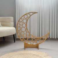 Ornement de table en bois acrylique doré de grande taille pour le Ramadan, Eid Mubarak, arche de mosquée islamique, plaque, fournitures de fête à domicile, support de bureau
