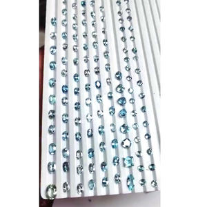 130 piezas de Aguamarina Natural 5x3mm 6x4mm 7x5mm faceta redonda ovalada 68 Cts lote Iroc ventas corte de piedras preciosas sueltas de alta calidad US $77 - Product Image 5