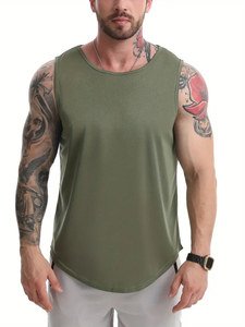 Camiseta sin mangas 100% de algodón con logotipo personalizado para hombre, camiseta sin mangas de punto transpirable para entrenamiento, estilo informal, precio barato - Product Image 6