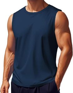 เสื้อกล้ามออกกำลังกายผ้า100% นิตติ้งสำหรับผู้ชายแห้งเร็วเสื้อออกกำลังกายแบบสปอร์ตระบายอากาศ - Product Image 3