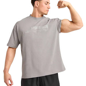 Camisetas para hombre 100% algodón de gran tamaño con cuello redondo, camiseta de tela de doble cara para hombre, ropa personalizada, 260gsm, 220gsm, 190gsm - Product Image 4