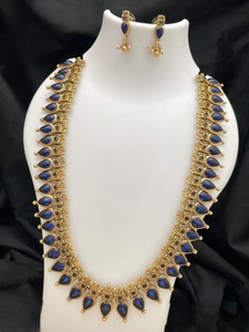 Conjunto de Collar Largo y Pendientes de Latón con Moissanita y Kundan, Diseño Moderno, Calidad Premium, Estilo Sencillo, para Compromiso, Boda o Fiesta - Product Image 2