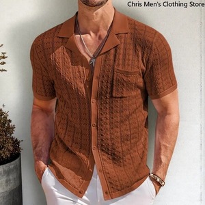 เสื้อโปโลผู้ชายแบบถักกันรอยยับสบาย, เสื้อลำลองแนวธุรกิจชั้นสูงเสื้อยืดกอล์ฟ - Product Image 6