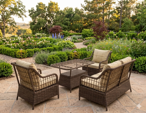 Conjunto de Muebles de Jardín de Hierro de 4 Piezas, Moderno y de Lujo, Fabricado en Turquía, Cómodo, Portátil, de Alta Calidad, para Sala de Estar o Escuela - Product Image 2