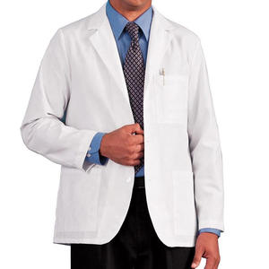 Bata de Laboratorio Ligera de Manga Larga para Médico, Bata Blanca con Bolsillos Funcionales, Material de Poliéster/Algodón - Product Image 1