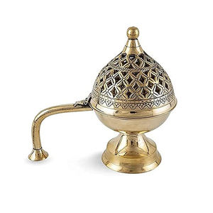Brûleur d'encens en laiton avec coupe carrée Antique maison décorative salle à manger pièce maîtresse brûleur d'encens en laiton Style Antique - Product Image 1