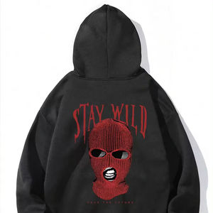 Polaire polyester surdimensionné ajusté pull Streetwear couleur hommes femmes sweats à capuche - Product Image 3