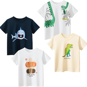Enfant en bas âge garçon tricoté coton t-shirt personnalisé Applique Boutique vêtements été enfants garçon vêtements chemises - Product Image 1