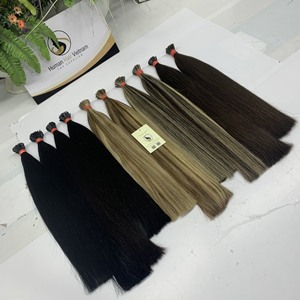 Superventas de alta calidad 100% Remy Virgen cutícula alineada queratina I-Tip preadherido estilo ondulado Natural extensiones de cabello humano - Product Image 2