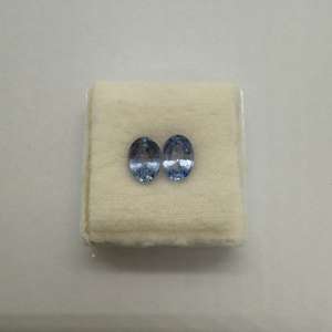 แซฟไฟร์สีฟ้าคู่อัญมณีอัญมณีหลวมตัดทรงรีสีให้ความร้อน - Product Image 2