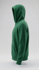 เสื้อฮู้ดซิปยูนิเซ็กซ์ INDEX APPAREL สีเขียวล้วน ผ้าฝ้ายเฟรนช์เทอร์รี่ สวมใส่สบายๆ ในฤดูใบไม้ร่วง ทรงปกติ - Product Image 4