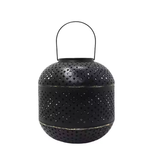 Linterna de hierro con asa y linternas de mimbre de color dorado T Lite para decoración de boda y mesa por decor IMPEX - Product Image 6