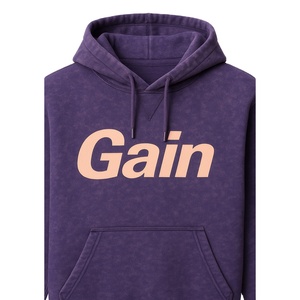 Ensemble de survêtement violet pour hommes, sweat à capuche et joggers à logo personnalisé, survêtement en polaire délavé à l'acide - Product Image 1