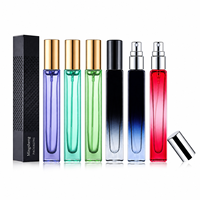 Flacon de parfum portable rectangulaire de luxe Mingsheng, 10 ml, 15 ml, noir givré, pour femmes et hommes