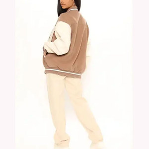 2025 Varsity Laine Crop Top Femmes Haute Qualité Respirant En Cuir Bomber École Collage Crop Veste - Product Image 2