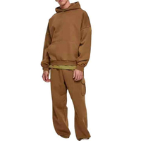 Conjunto Deportivo Informal Moderno con Capucha para Hombre, de Forro Polar para Invierno, Diseño Sólido, Transpirable, para Sesiones de Gimnasio, Trotar, Entrenamiento Deportivo