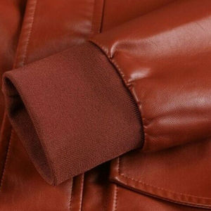 Nouvelle arrivée veste en fourrure d'agneau longue en peau de mouton hommes hiver chaud épais motif fermeture éclair vestes en cuir - Product Image 5