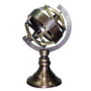 Globe armillaire en aluminium avec base en métal Globe décoratif en métal de bureau avec article d'artisanat indien décoration intérieure de haute qualité - Product Image 2