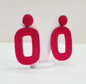 Pendientes con cuentas de semillas de moda de color rosa más vendidos para mujer - Product Image 4