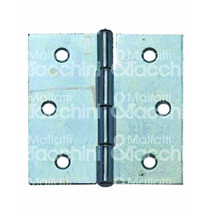 SQUARE <b>HINGES</b> Art. 121 galvanized steel with fixed brass <b>pin</b> - Product Image 1
