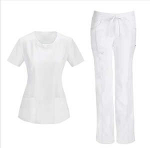Tenues d'infirmière en jean personnalisées de haute qualité pour la vente en gros, ensembles de blouses médicales d'hôpital unisexes avec détection d'aiguilles, service OEM - Product Image 3