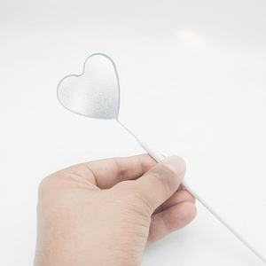 Venta al por mayor espejo de extensión de pestañas en forma de corazón logotipo personalizado acero sostenible impresión punta puntiaguda regalo para Aplicación de pestañas - Product Image 2