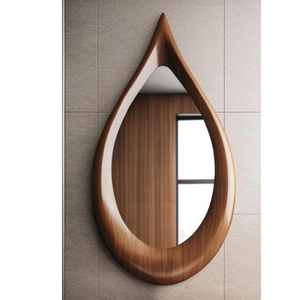 Espejo moderno de madera con forma de gota, hecho a mano y ecológico, duradero, fácil instalación - Product Image 3