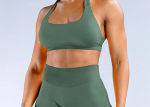 Conjunto Deportivo de 4 Piezas para Mujer, Cintura Alta, Sin Costuras, Brasier Deportivo, Shorts, Leggings, Ropa Deportiva, Antibacteriano, Transpirable, Secado Rápido, Pantalones de Yoga - Product Image 5