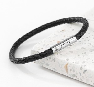Pulsera de cuero de cápsula de ancla hecha a mano, regalos para él, Día del Padre, jubilación, buena suerte, viajes, joyería para hombres - Product Image 2