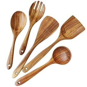Cuchara de ensalada de madera de mango africano hecha a mano Servidores de madera de estilo keniano Colección de cucharas ecológicas - Product Image 2