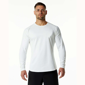 Camiseta de gimnasio de punto de manga larga para hombre, Top para entrenamientos deportivos, Top deportivo Atlético - Product Image 1