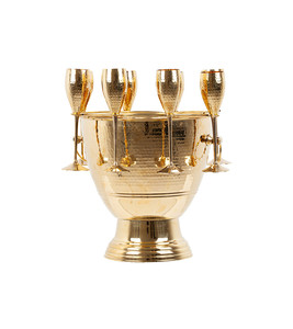 Seau à glace en acier inoxydable avec gobelets et poignée en laiton Refroidisseur à vin Plateau de refroidissement Matériau métallique - Product Image 3