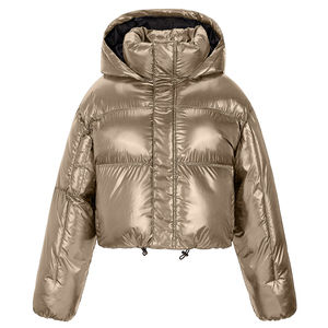 OEM Custom Logo Cropped Puffer <b>Jackets</b> <b>Womens</b> Bubble Winter <b>Jackets</b> Customized Cropped Puffer <b>Women</b> <b>Jackets</b> - Product Image 3