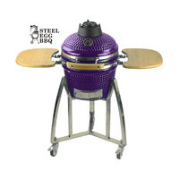 SEB KAMADO 21 Zoll Holzkohlegrill, Kamado-Ofen mit integriertem Drehspieß, Rotisserie Holzkohle Kamado BBQ-Grill