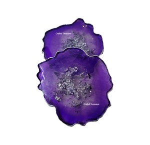 Decor Modern Luxury Eco-Friendly Handmade <b>Epoxy</b> Resin <b>Coffee</b> Tea Coaster 4x4 Custom Size Color Best Quality Decoration Mats Pads - Product Image 6