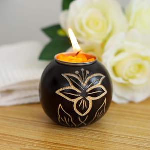 Wooden Tealight Holder Carving Handcrafted Wooden <b>Carved</b> <b>Candle</b> Holder Tealight Handicraft Living Room Decor <b>Candle</b> - Product Image 4