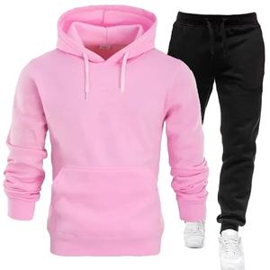 2025 Basic Men's Sportswear Sets Sweatshirt Hoodie Pants Winter Fitness <b>Tops</b> Joggers with Front Logo Track Suits <b>for</b> Gym Use - Product Image 1