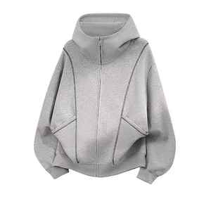 Sweat à capuche personnalisé chaud pour l'hiver avec manches longues 100% coton blanc uni - Product Image 5