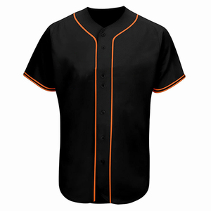 Jersey de béisbol con cuello en V para hombre, de talla grande Jersey de poliéster, Color Naranja, hecho con nombre y número personalizado - Product Image 3