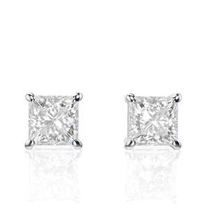 ต่างหูเพชรเม็ดเดี่ยว2.00สำหรับผู้หญิง ctprincess แบบตัด - Product Image 1