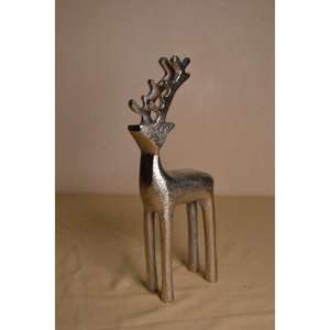 Artesanía de Metal, escultura de Reno de Navidad, soporte de vela de Reno plateado para decoración de mesa, accesorios, ciervo elegante de aluminio - Product Image 2