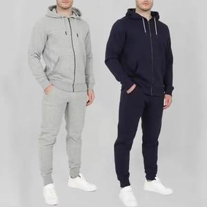 Conjunto de chándal para hombre de dos piezas sólido con capucha de invierno de equipo personalizado 100% algodón ligero cómodo gimnasio y ropa informal - Product Image 3