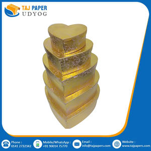 Nueva colección Fancy Gift Use Golden Paper Heart Shape Box Small - Larges Custom Sizes Reciclable Caja de tapa de papel hecha a mano - Product Image 2